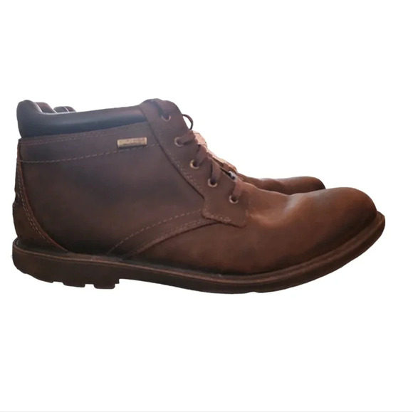 Rockport Storm Surge Boot HydroShield Waterproof Plain Toe Brown Men's Size 12 - Picture 1 of 9